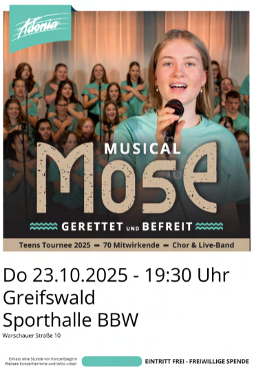 Adonia Teenskonzert 23.10.2025 19:30Uhr BBW Halle Greifswald