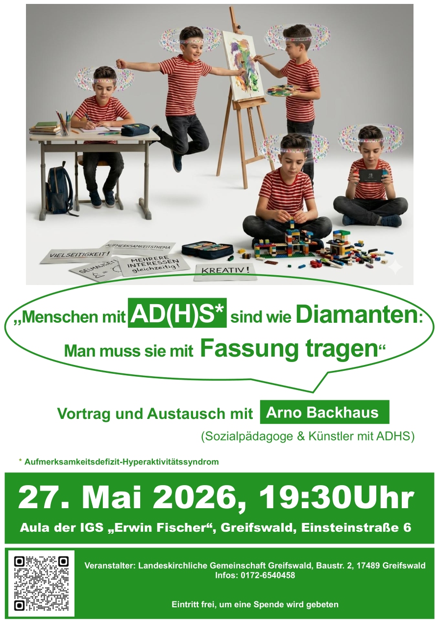 Vortrag Arno Backhaus über ADHS 27.05.2026